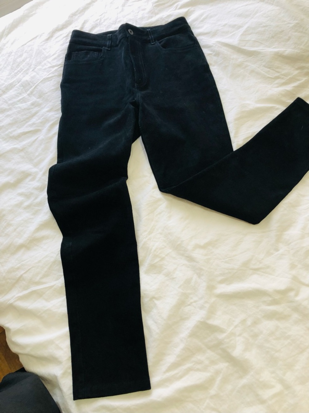 Proenza Schouler Black Lambskin Suède Trousers - with stretch